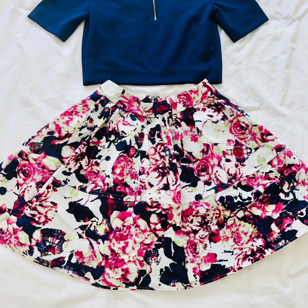 Floral skirt and crop top